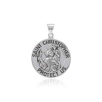 Saint Christoper Silver Pendant (Medium 22 mm.) TPD5465 - Jewelry